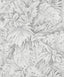 Galerie Jungle Leaves Silver Grey Wallpaper