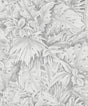 Galerie Jungle Leaves Silver Grey Wallpaper