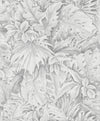Galerie Jungle Leaves Silver Grey Wallpaper