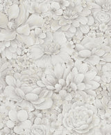 Galerie Floral Texture Silver Grey Wallpaper