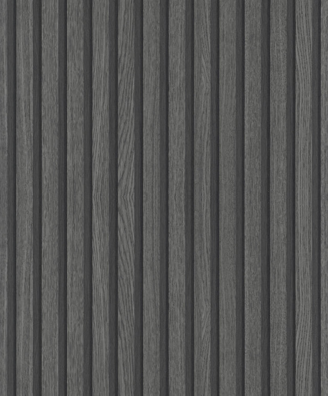 Galerie Wood Stripe Black Wallpaper