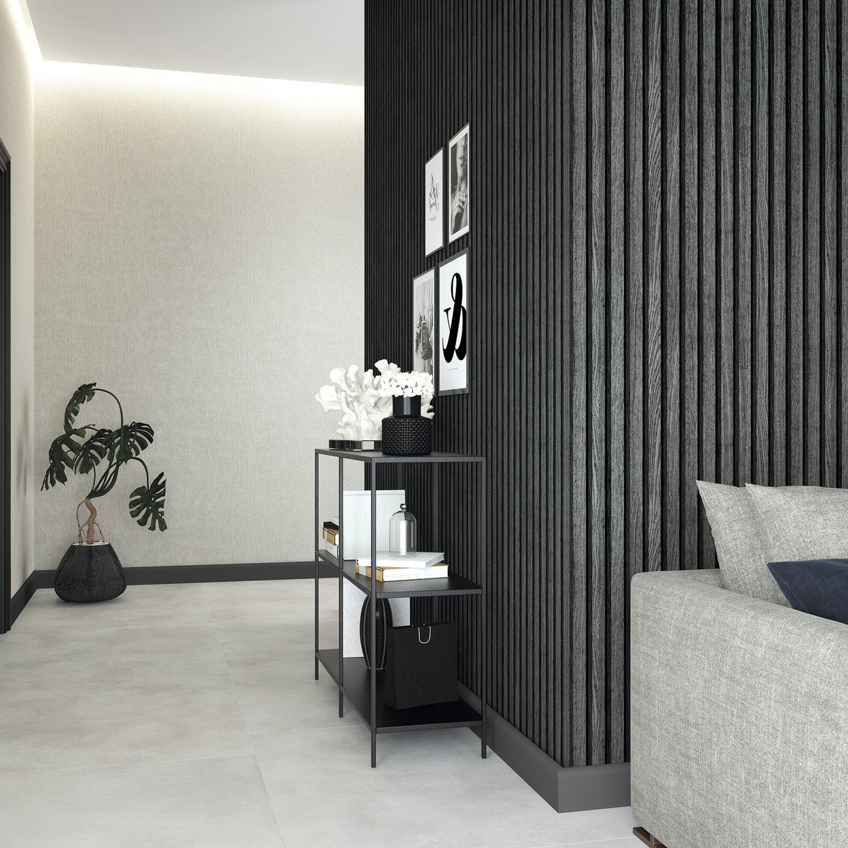 Galerie EN3396114 Eden Wood Stripe Black Wallpaper EN3396114 Black Wallpaper