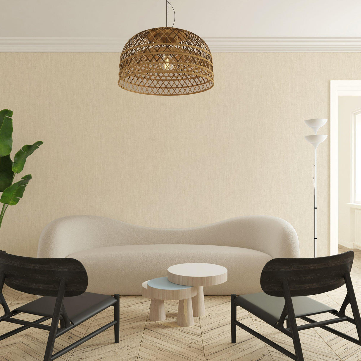 Galerie EN3332714 Eden Linen Beige Wallpaper EN3332714 Beige Wallpaper