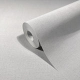 Galerie Fabric Effect Silver Grey Wallpaper