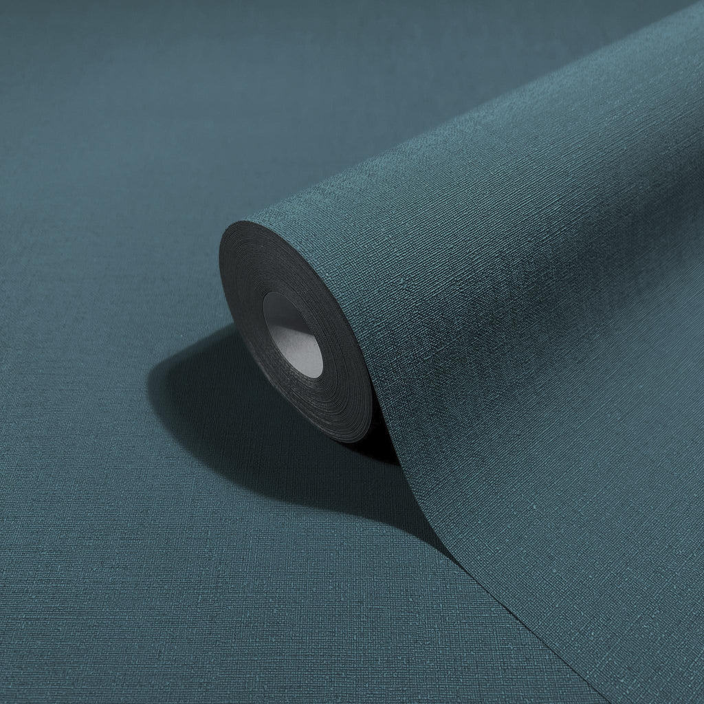 Galerie Fabric Effect Blue Wallpaper