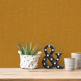Galerie Linen Effect Textured Gold Wallpaper