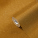 Galerie Linen Effect Textured Gold Wallpaper