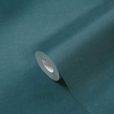 Galerie Linen Effect Textured Blue Wallpaper