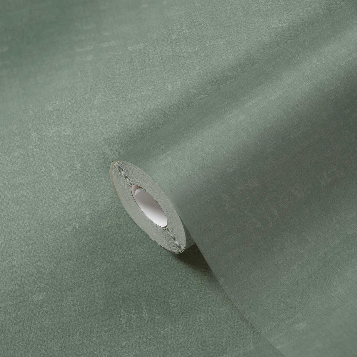 Galerie Linen Effect Textured Green Wallpaper