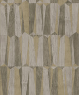 Galerie Geo Point Wood Effect Motif Bronze Brown Wallpaper