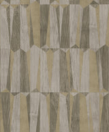 Galerie Geo Point Wood Effect Motif Bronze Brown Wallpaper
