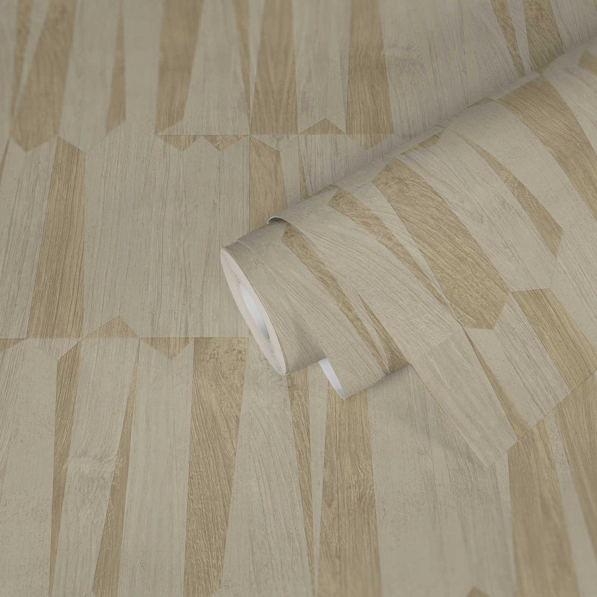 Galerie Geo Point Wood Effect Motif Beige Wallpaper