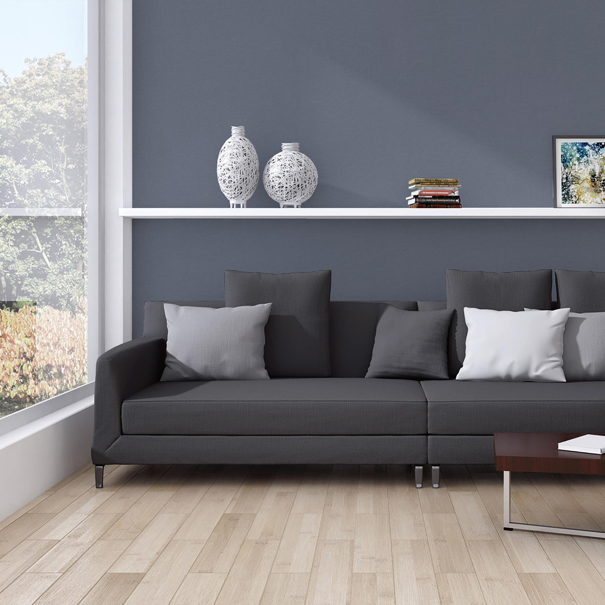 Galerie Hessian Effect Textured Blue Wallpaper