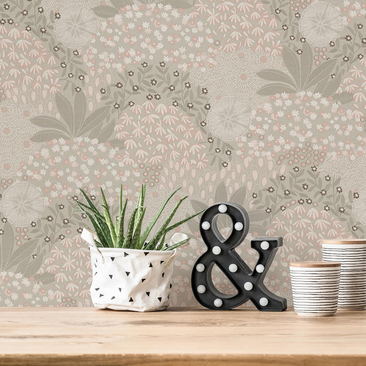 Galerie Forest Bloom Motif Beige Wallpaper