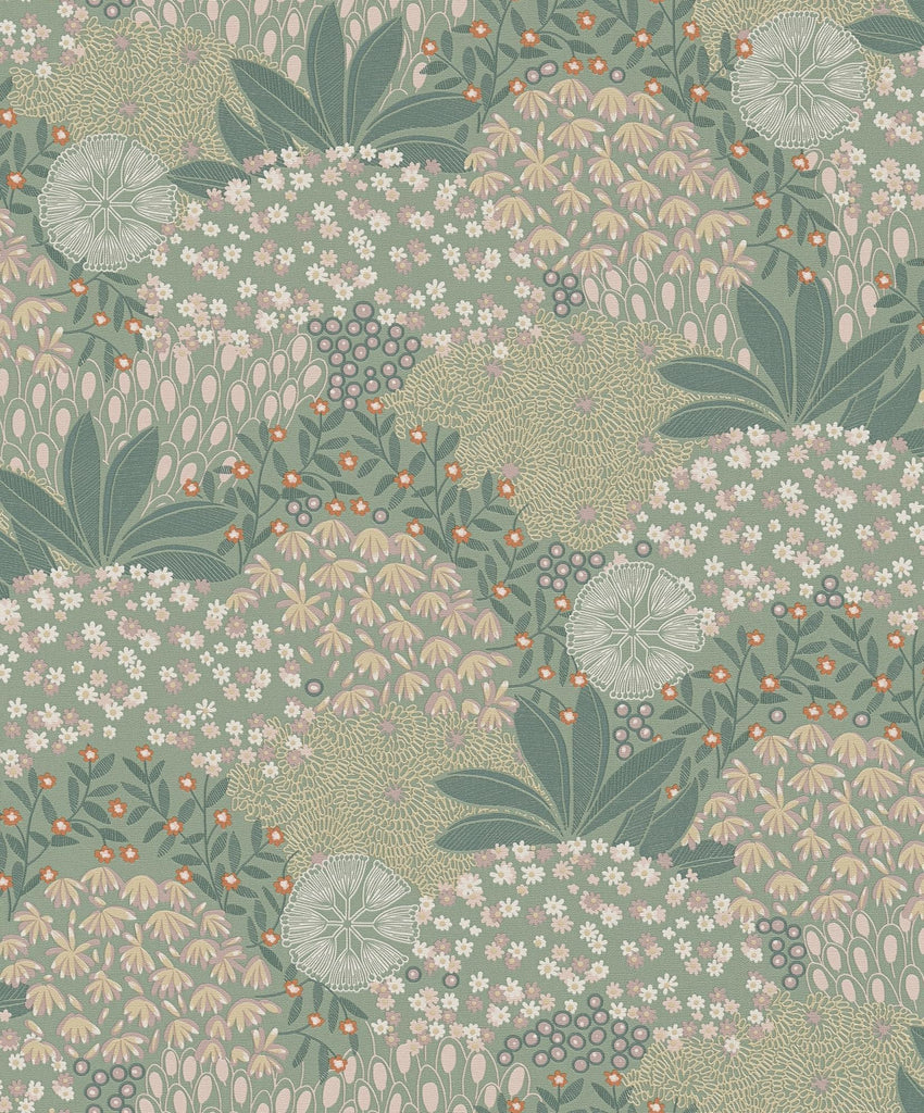 Galerie Forest Bloom Motif Green Wallpaper