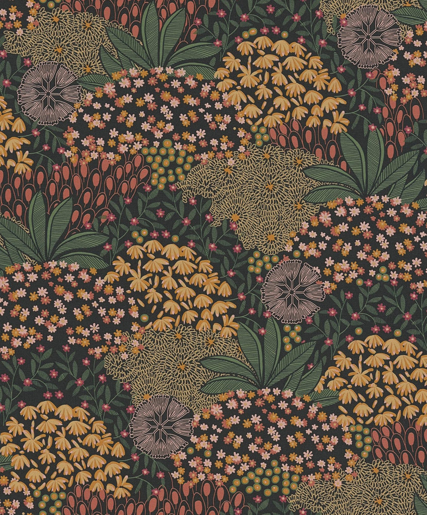 Galerie Forest Bloom Motif Orange Wallpaper