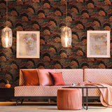 Galerie Forest Bloom Motif Orange Wallpaper