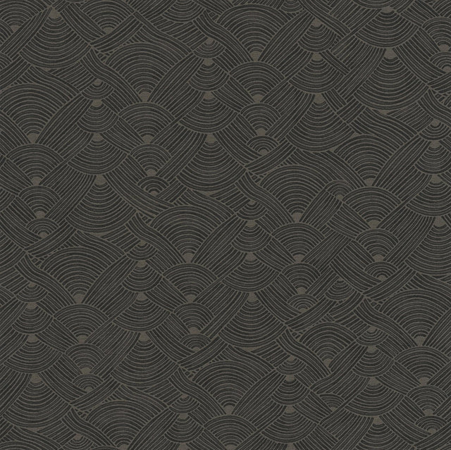 Galerie Geo Swirl Motif Black Wallpaper