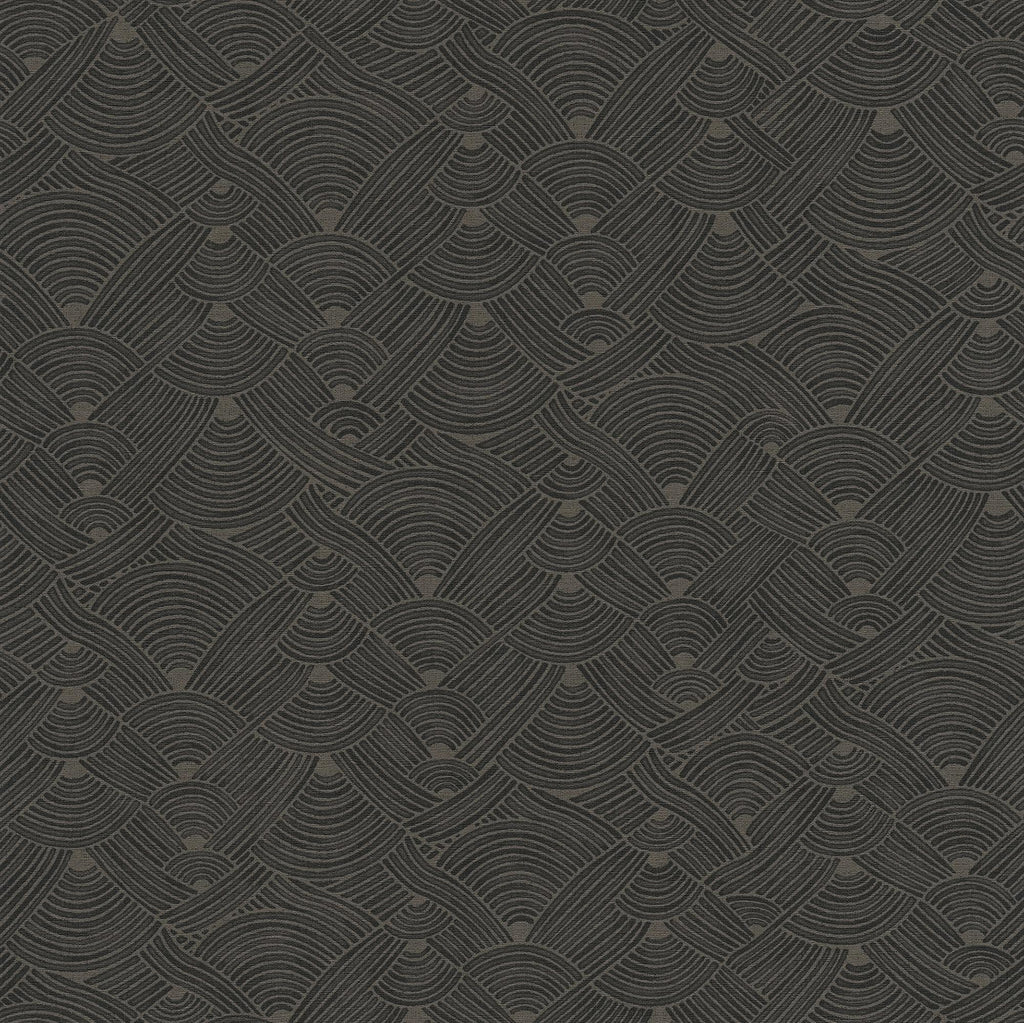 Galerie Geo Swirl Motif Black Wallpaper