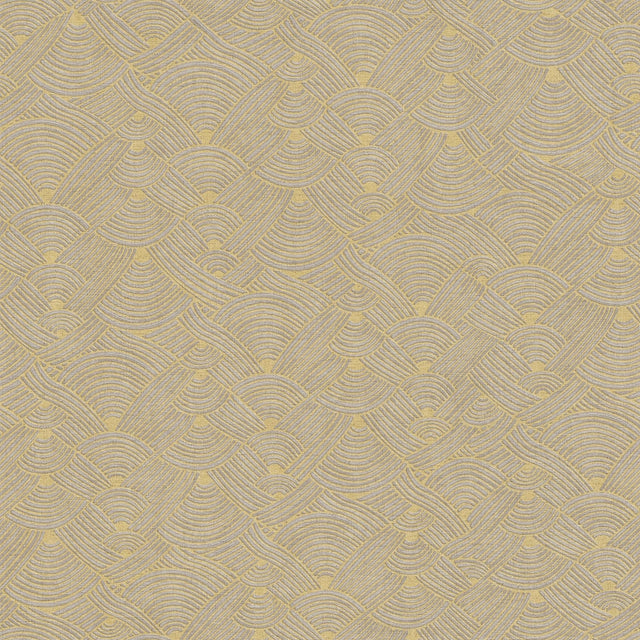 Galerie Geo Swirl Motif Yellow Wallpaper