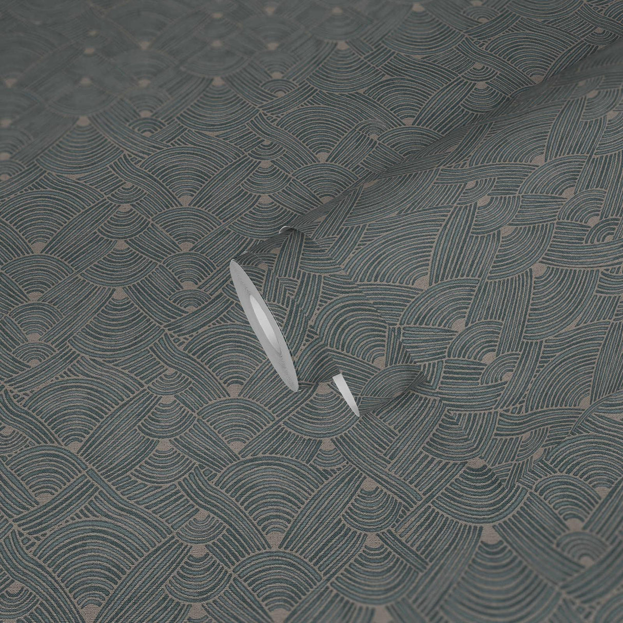 Galerie Geo Swirl Motif Blue Wallpaper
