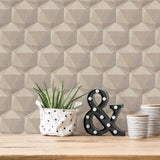 Galerie Geometric Motif Beige Wallpaper