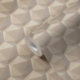 Galerie Geometric Motif Beige Wallpaper