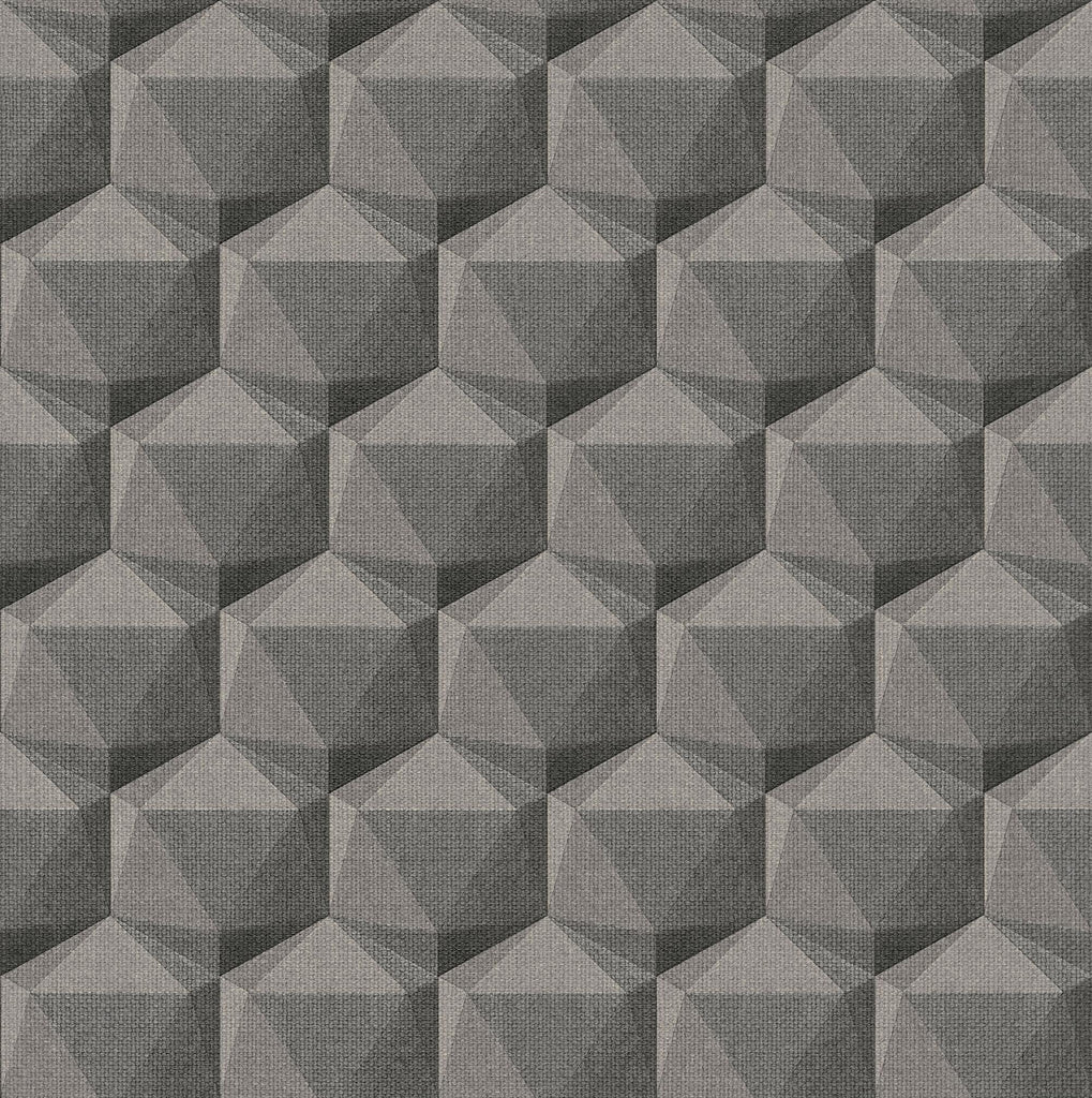 Galerie Geometric Motif Silver Grey Wallpaper
