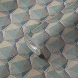Galerie Geometric Motif Blue Wallpaper