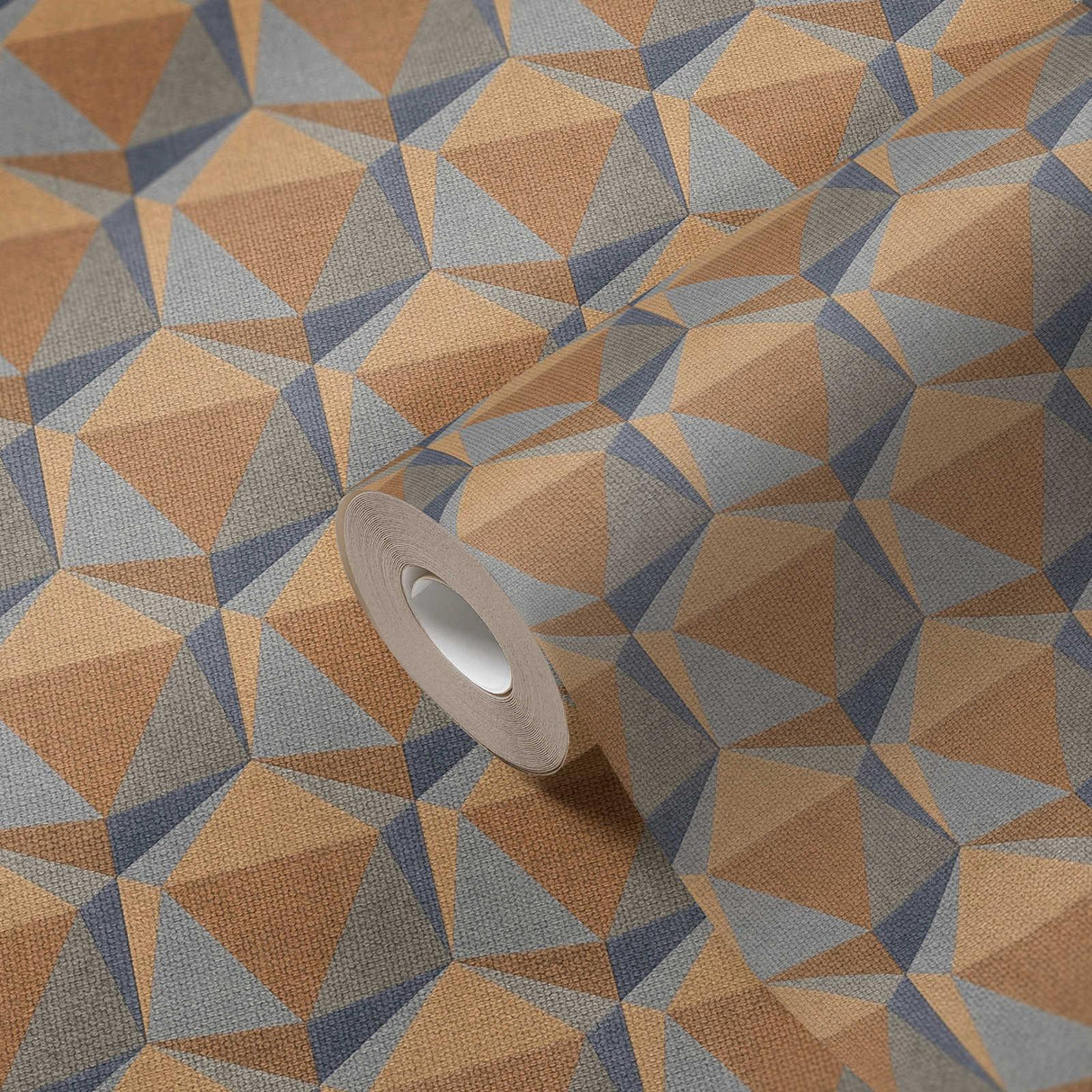 Galerie Geometric Motif Orange Wallpaper