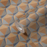 Galerie Geometric Motif Orange Wallpaper