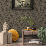 Galerie Floral Trail Motif Bronze Brown Wallpaper