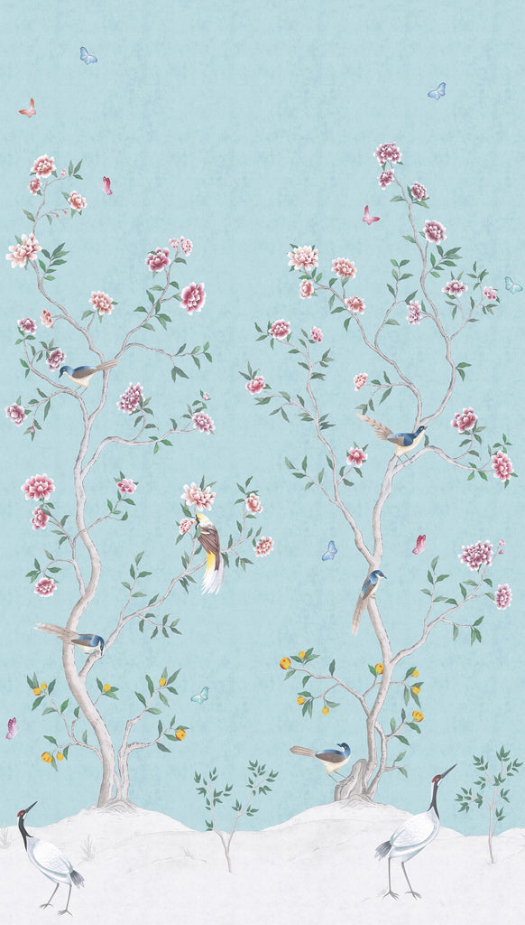 Galerie CHINOISERIE MURAL Blue Wallpaper
