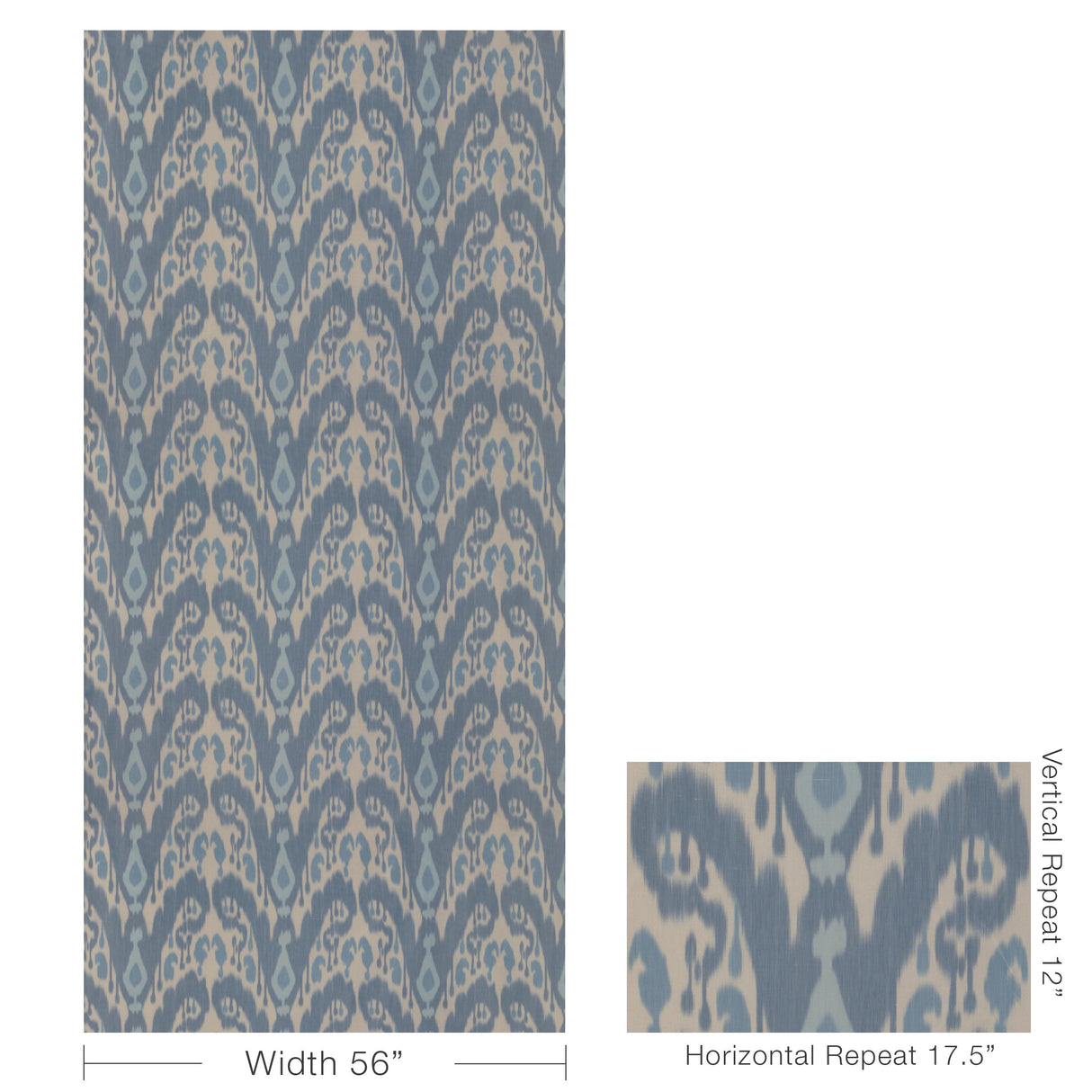 Brunschwig & Fils BUKARA WARP PRINT BLUE Drapery Fabric