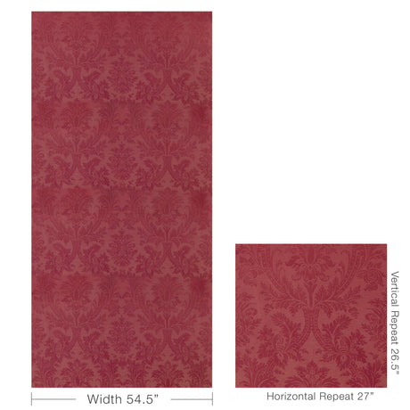 Brunschwig & Fils ARNAUD DAMASK RED Fabric