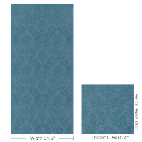 Brunschwig & Fils ARNAUD DAMASK BLUE Fabric