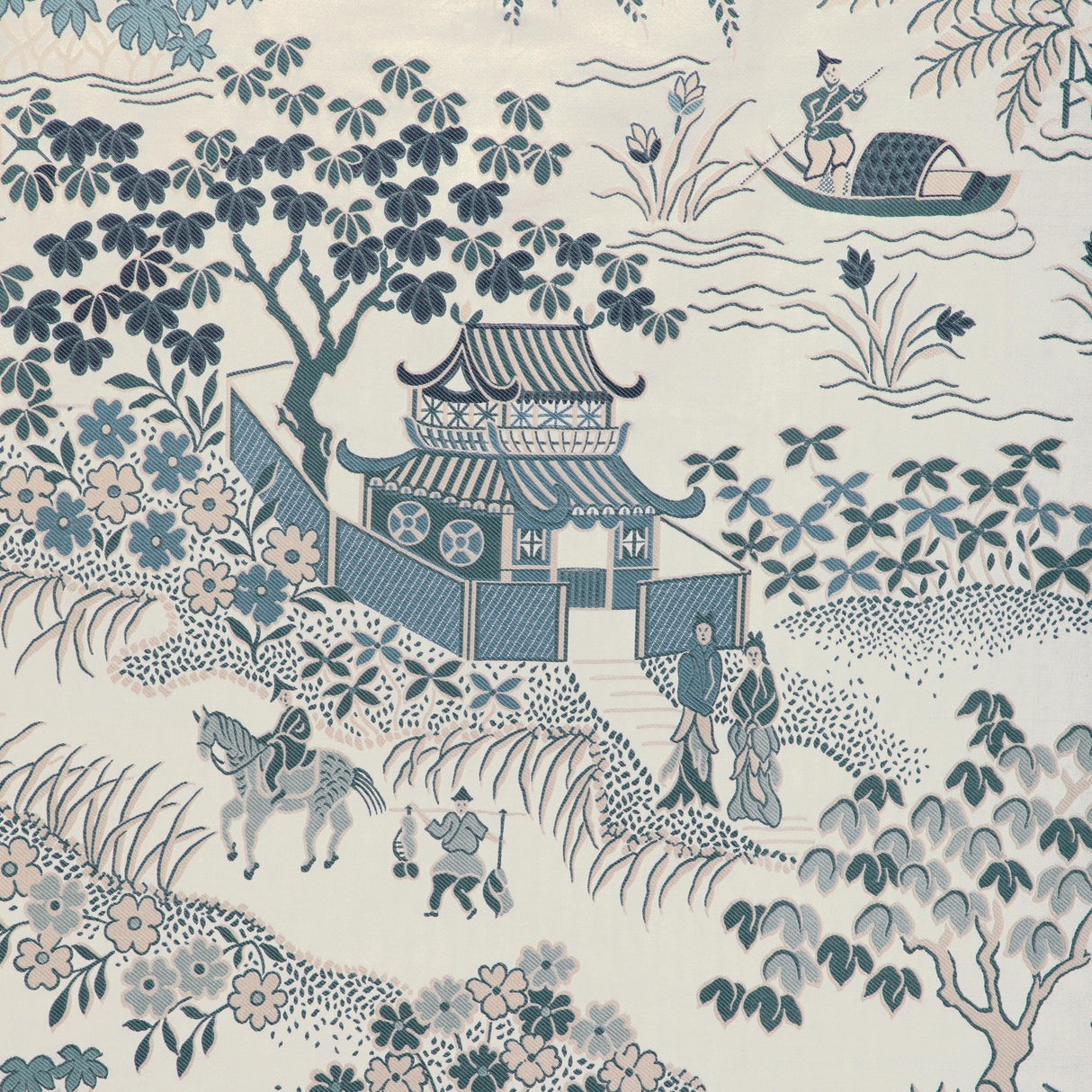 Brunschwig & Fils VIENNE LAMPAS BLUE Fabric