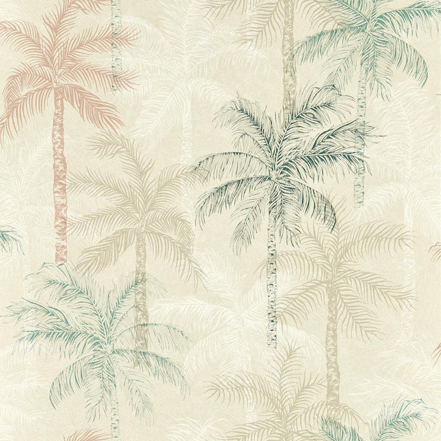 Clarke & Clarke PALMYRA MINERAL/BLUSH WP Wallpaper