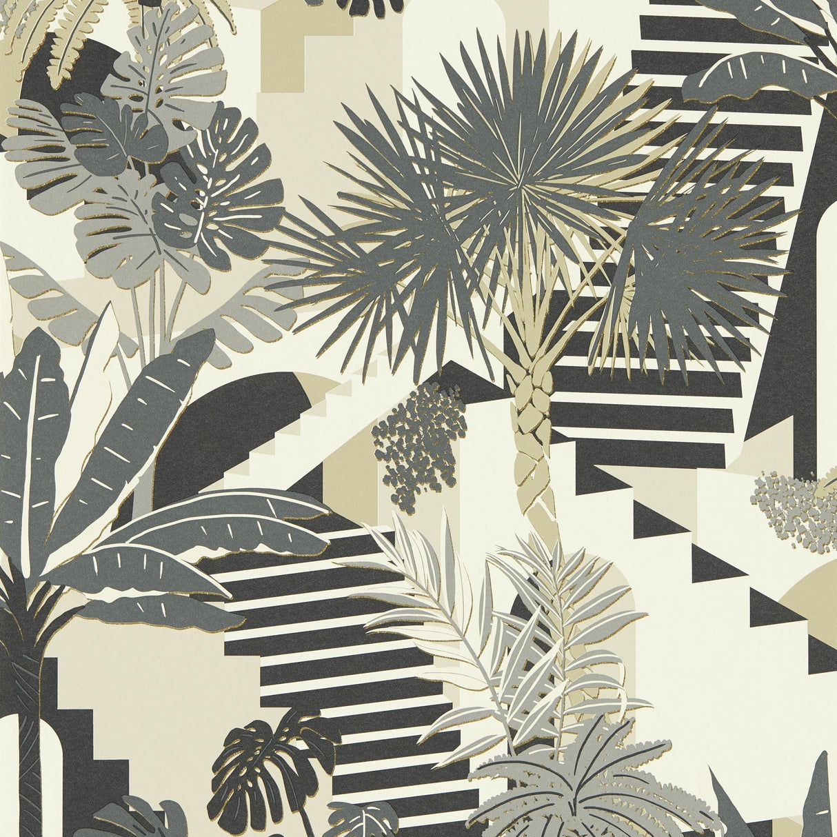 Clarke & Clarke MALINDI CHARCOAL WP Wallpaper