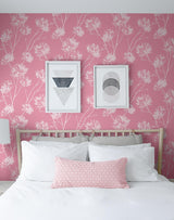 Seabrook One O'Clocks Pink Wallpaper
