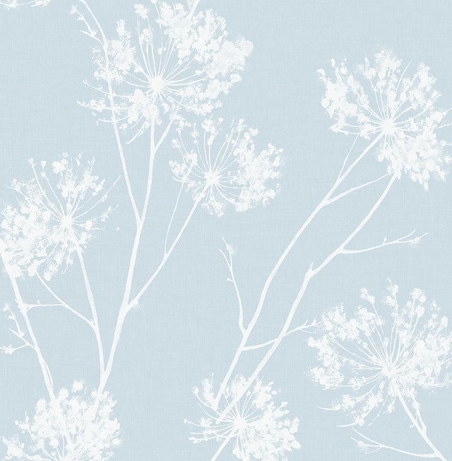 Seabrook One O'Clocks Light Blue Wallpaper