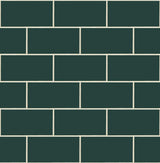 Seabrook Retro Subway Tile Evergeen Wallpaper