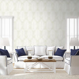 Seabrook Palm Silhouette Beige Wallpaper