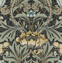 Seabrook Acanthus Floral Charocal & Goldenrod Wallpaper