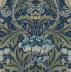 Seabrook Acanthus Floral Denim & Sage Wallpaper