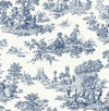 Seabrook Chateau Toile Navy Blue Wallpaper