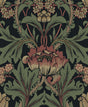 Seabrook Primrose Floral Denim Blue & Auburn Wallpaper