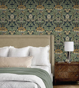 Seabrook Primrose Floral Blue Wallpaper