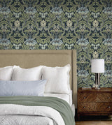Seabrook Primrose Floral Blue Wallpaper