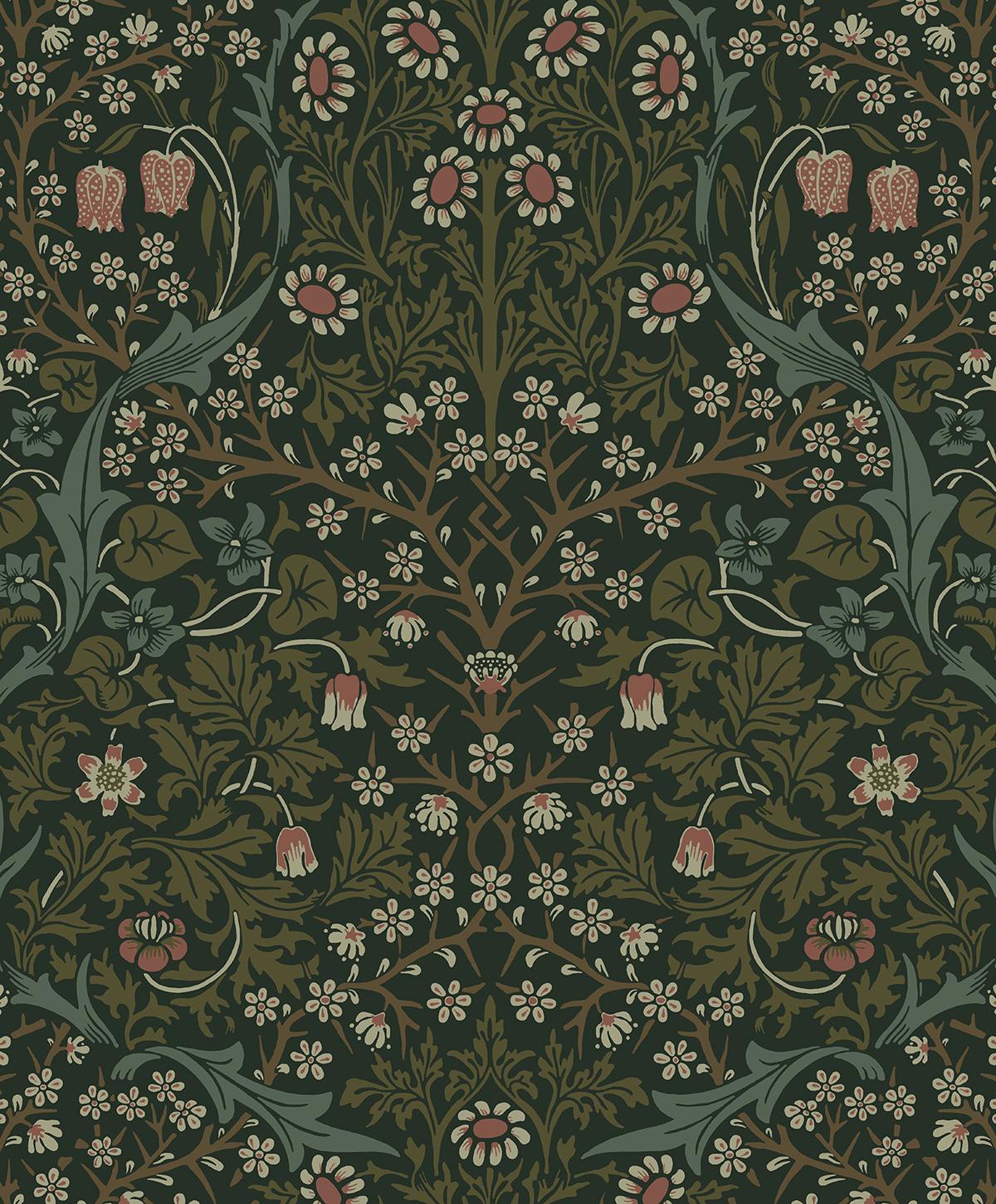 Seabrook Victorian Garden Greenery Wallpaper